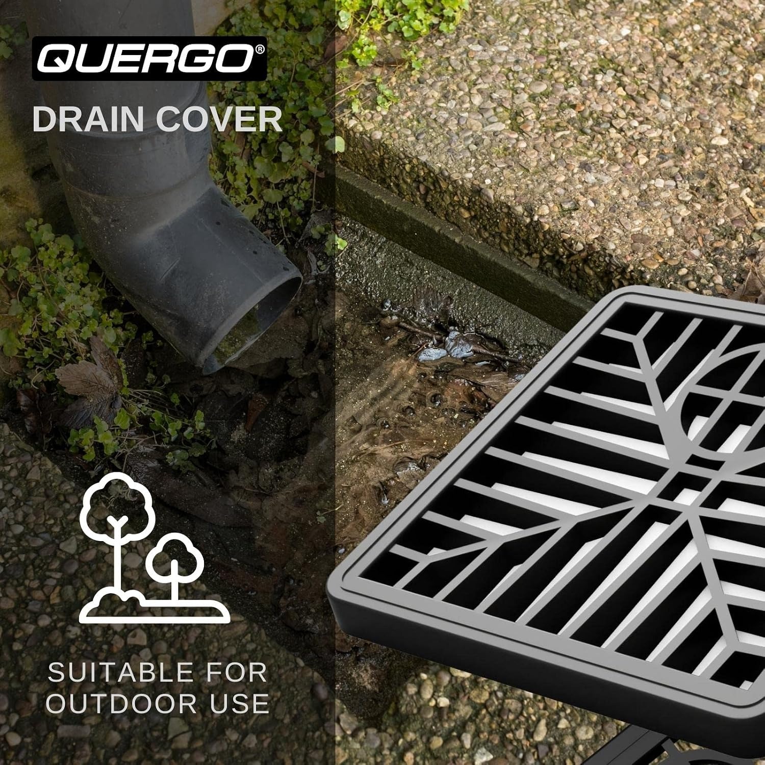 QUERGO Square Plastic Drain Cover 150mm: image 3