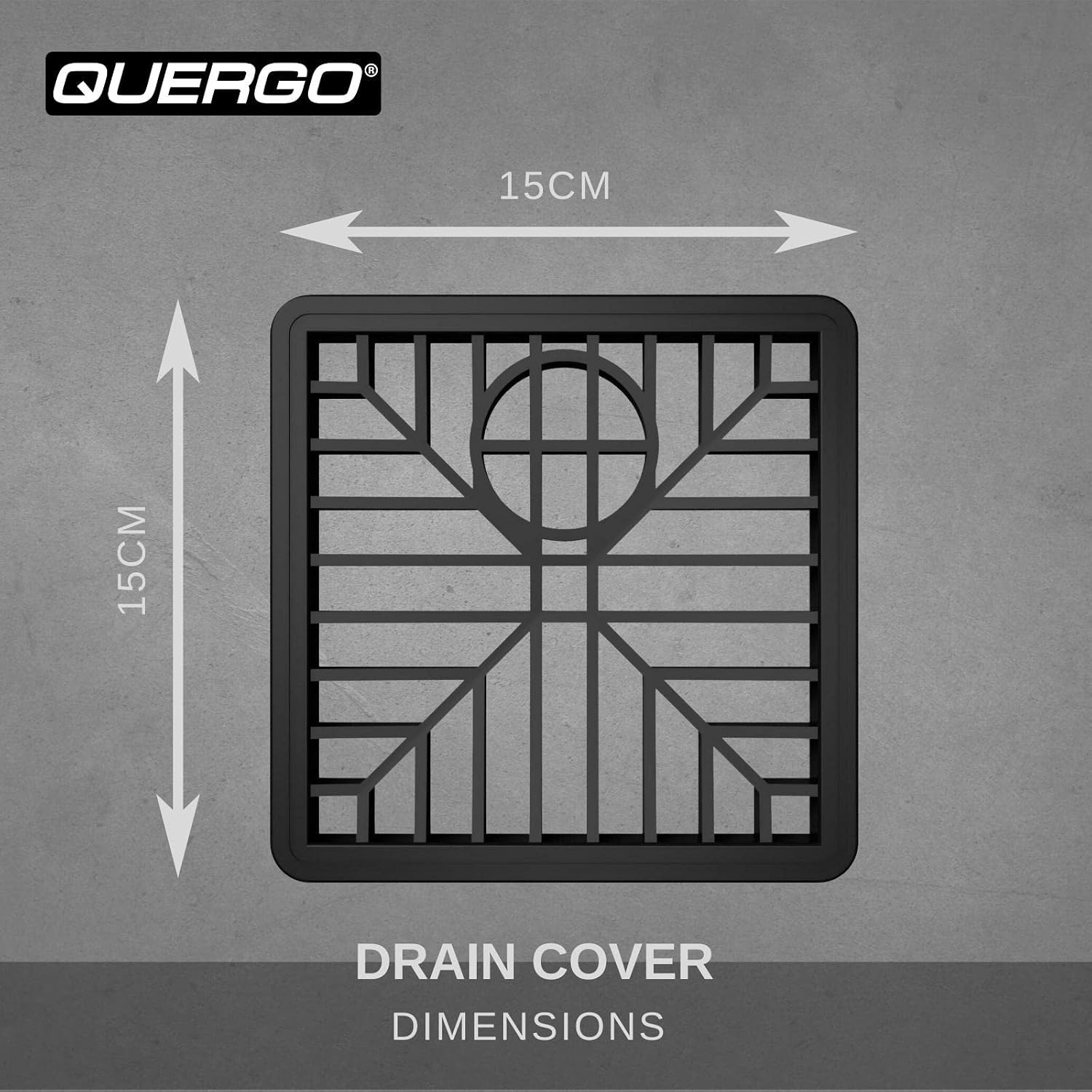 QUERGO Square Plastic Drain Cover 150mm: image 4