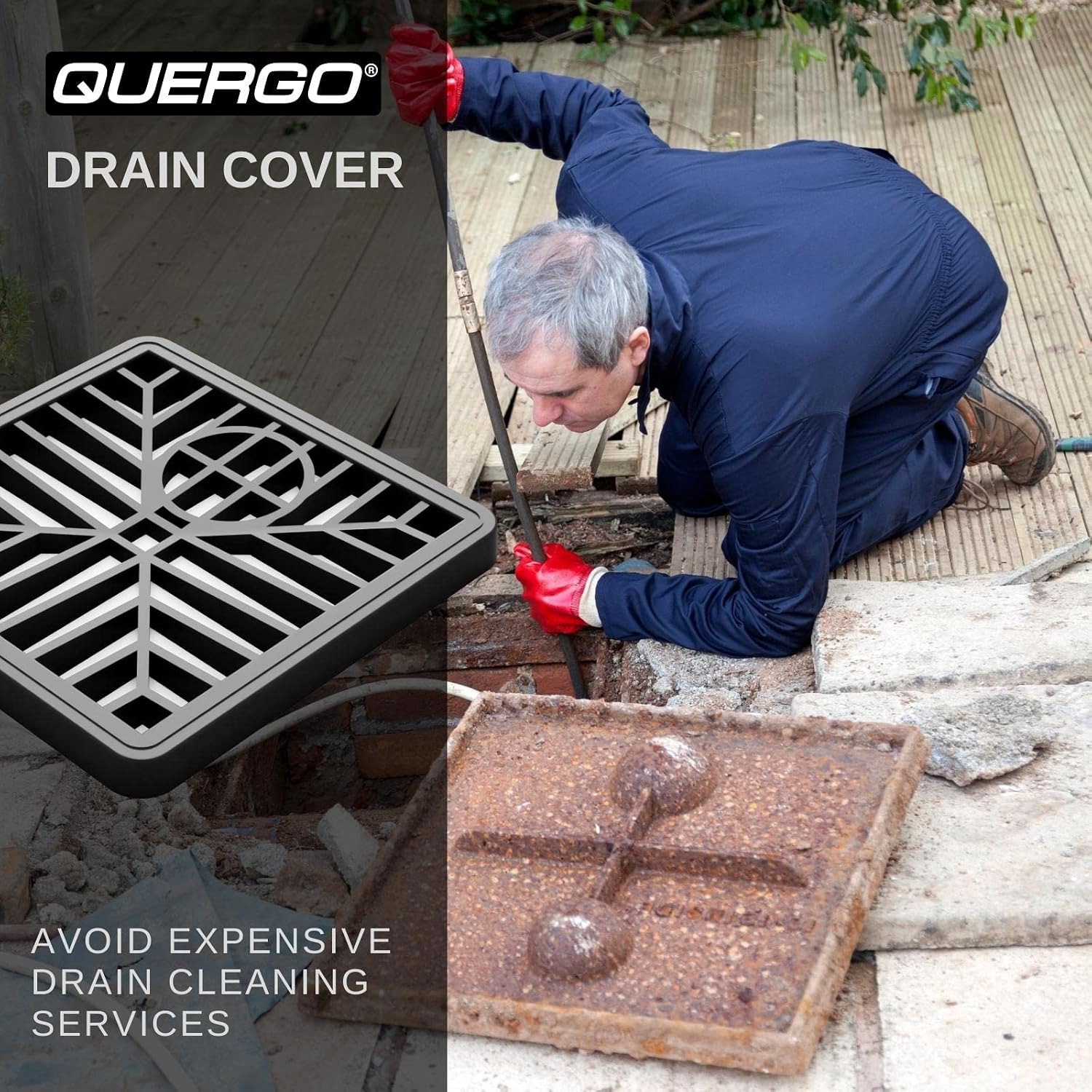 QUERGO Square Plastic Drain Cover 150mm: image 6