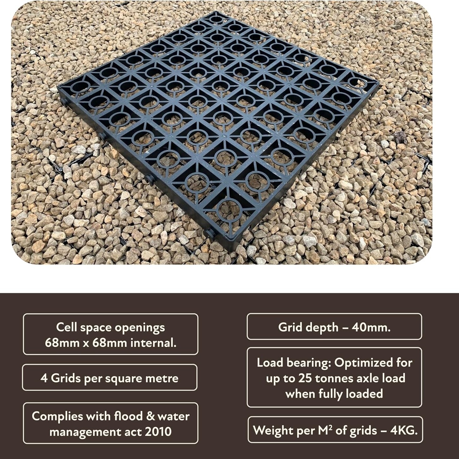 ECODECK Gravel Grid Ground Stabilisation Panels (16 Pack): image 4