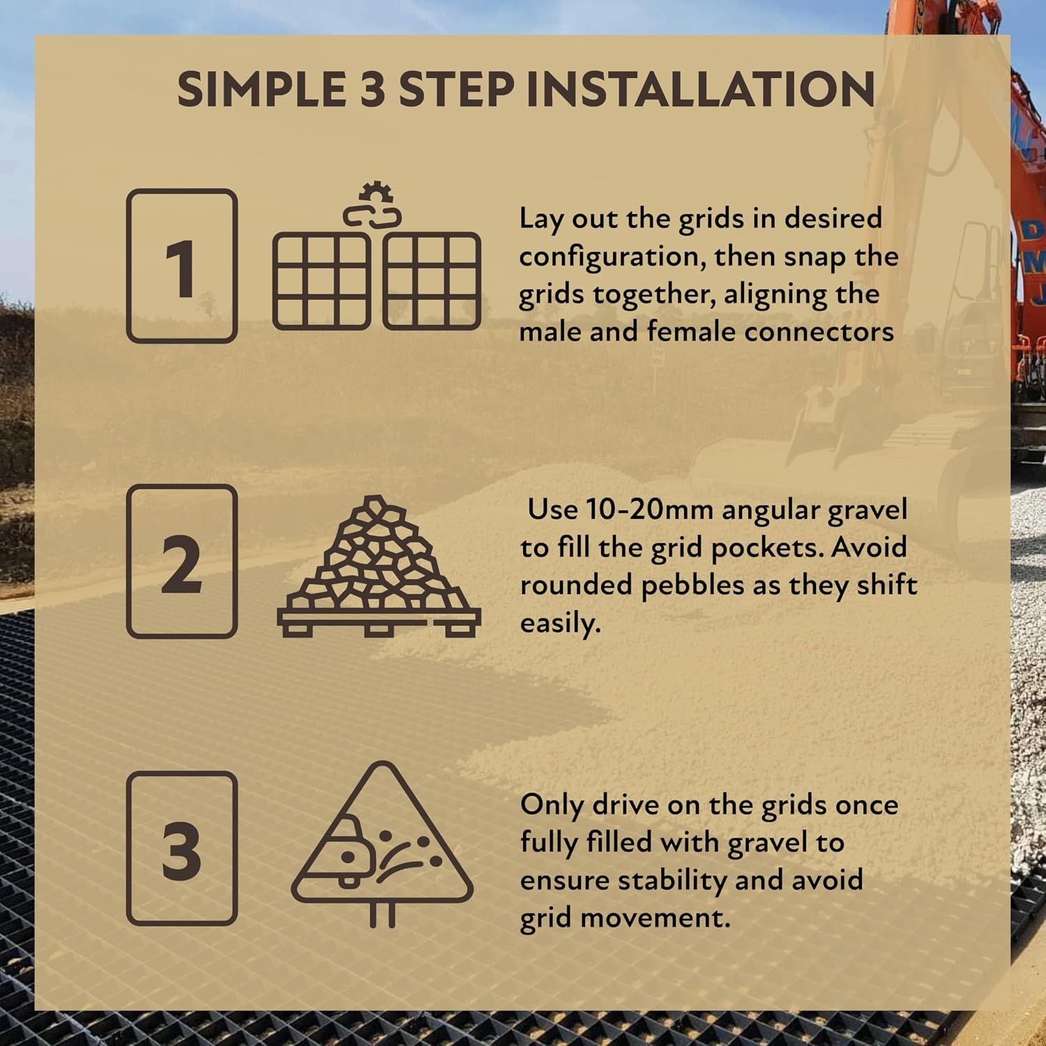 ECODECK Gravel Grid Ground Stabilisation Panels (16 Pack): image 5