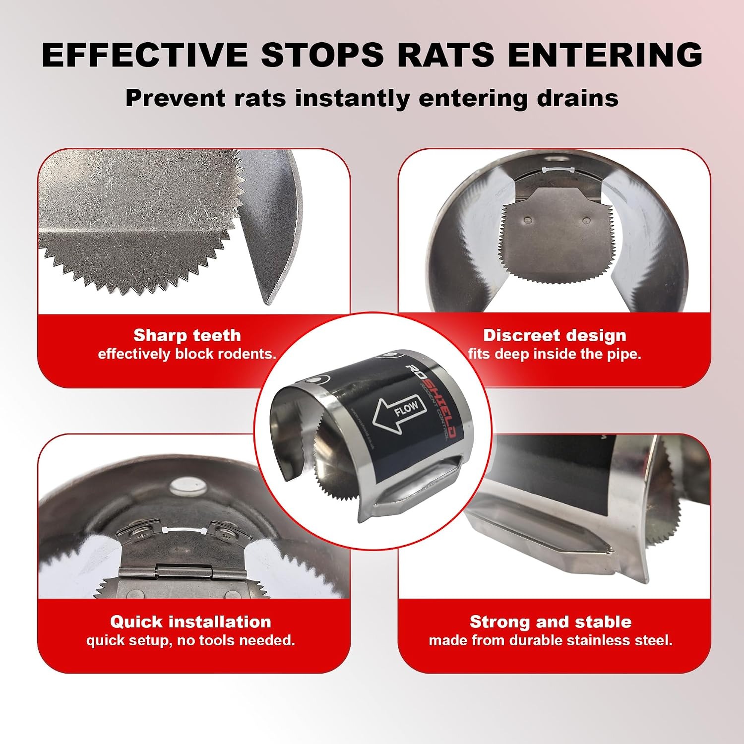Roshield Rat Drain Guard 110mm One-Way Flap: image 5